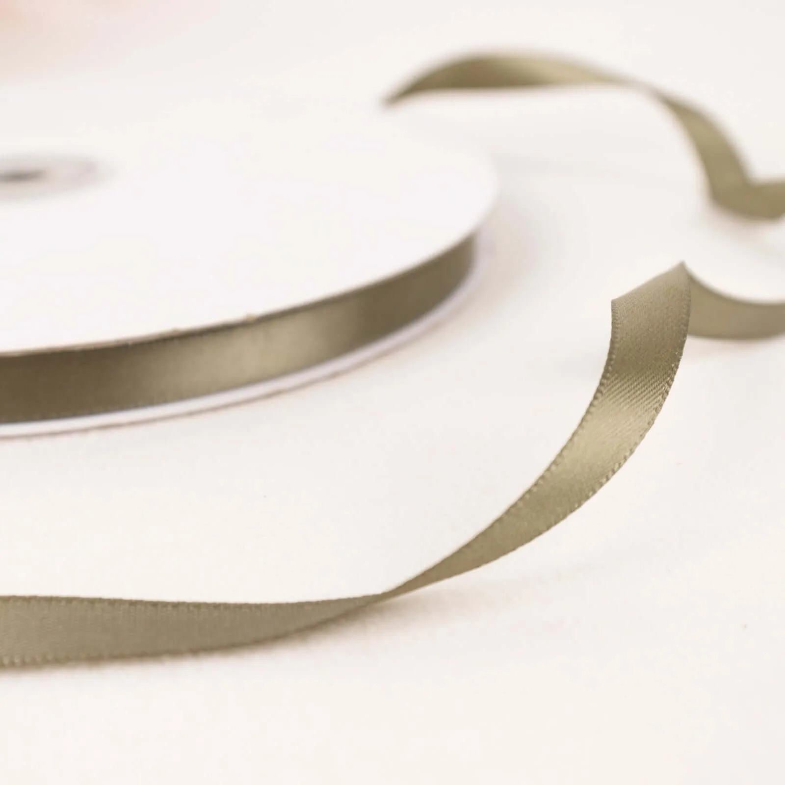 100 Yards 3 8" Dusty Sage Green Single Face Decorative Satin Ribbon