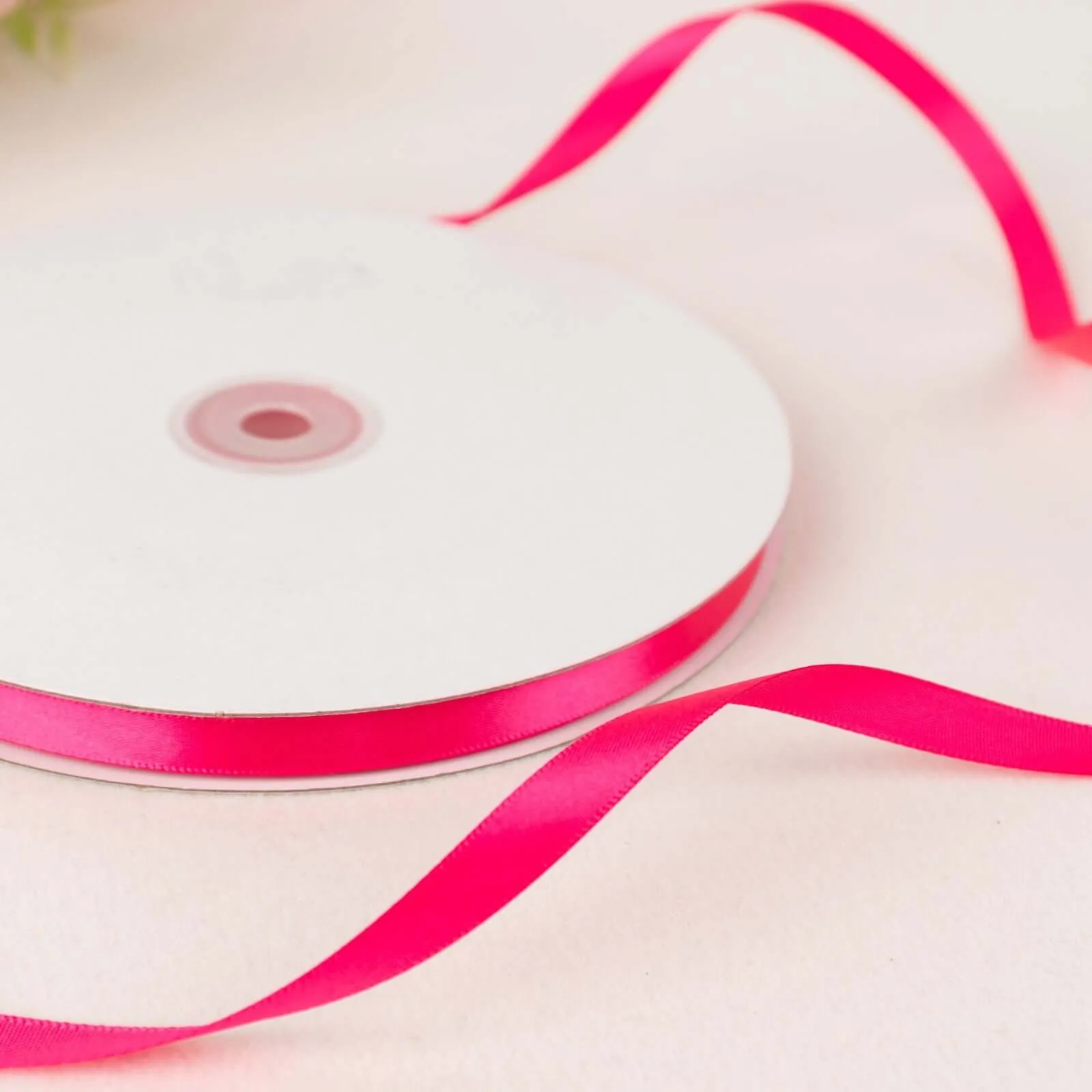 100 Yards 3 8" Fuchsia Single Face Decorative Satin Ribbon