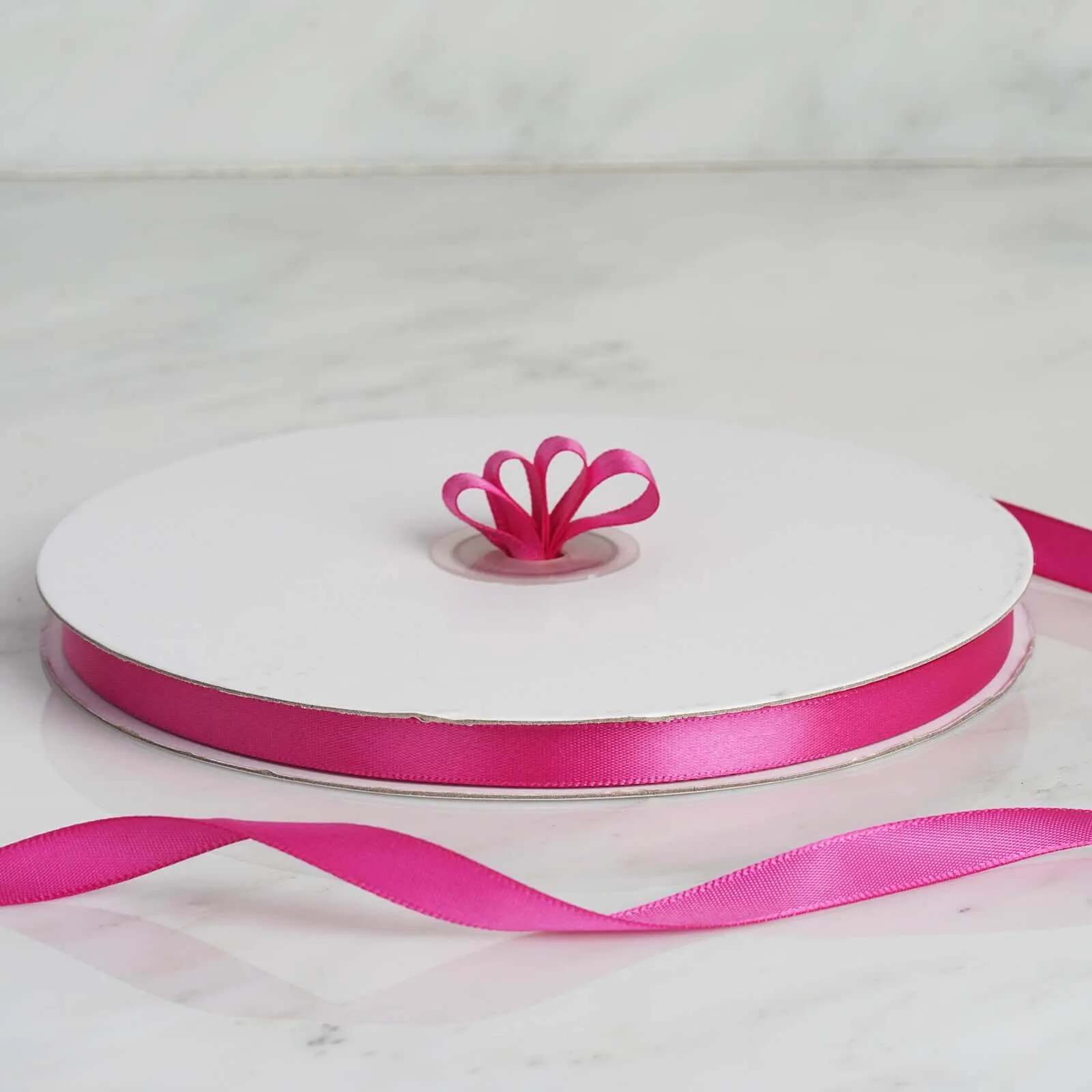 100 Yards 3 8" Fuchsia Single Face Decorative Satin Ribbon