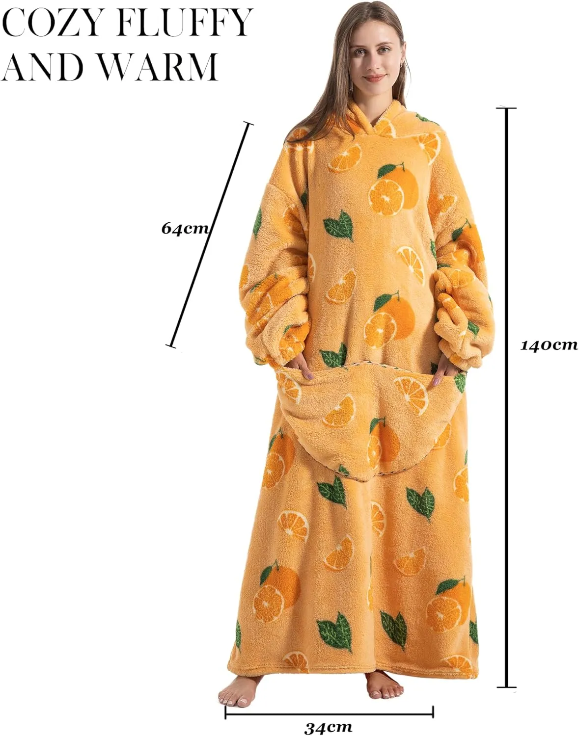 Blanket Hoodie, Long Hooded Blanket Sweatshirt as Birthday Gifts for Women Men, Long Wearable Blanket for Men Women