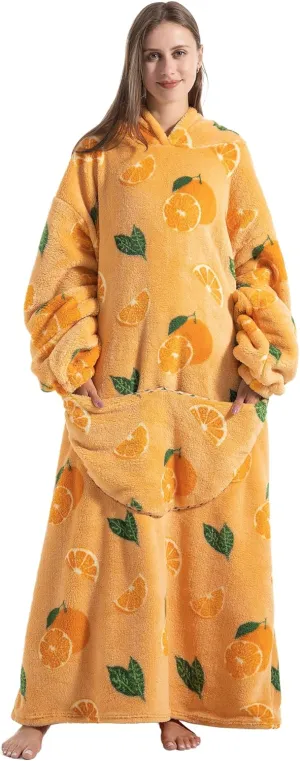 Blanket Hoodie, Long Hooded Blanket Sweatshirt as Birthday Gifts for Women Men, Long Wearable Blanket for Men Women
