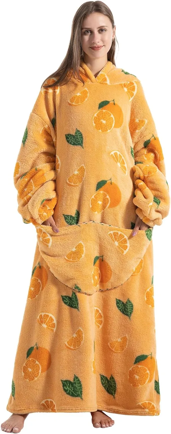 Blanket Hoodie, Long Hooded Blanket Sweatshirt as Birthday Gifts for Women Men, Long Wearable Blanket for Men Women