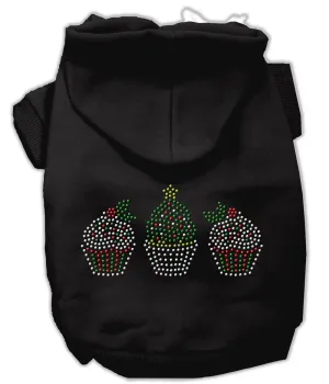 Christmas Cupcakes Rhinestone Hoodie Black XL (16)