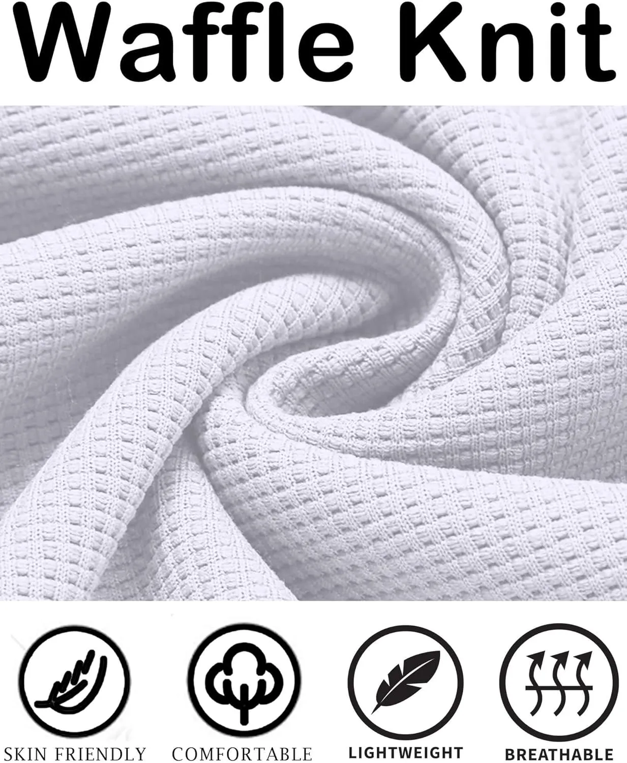 COOFANDY Men's Hooded Sweatshirts Long Sleeve Casual Pullover Hoodie Waffle Knit Sweatshirt with Pocket