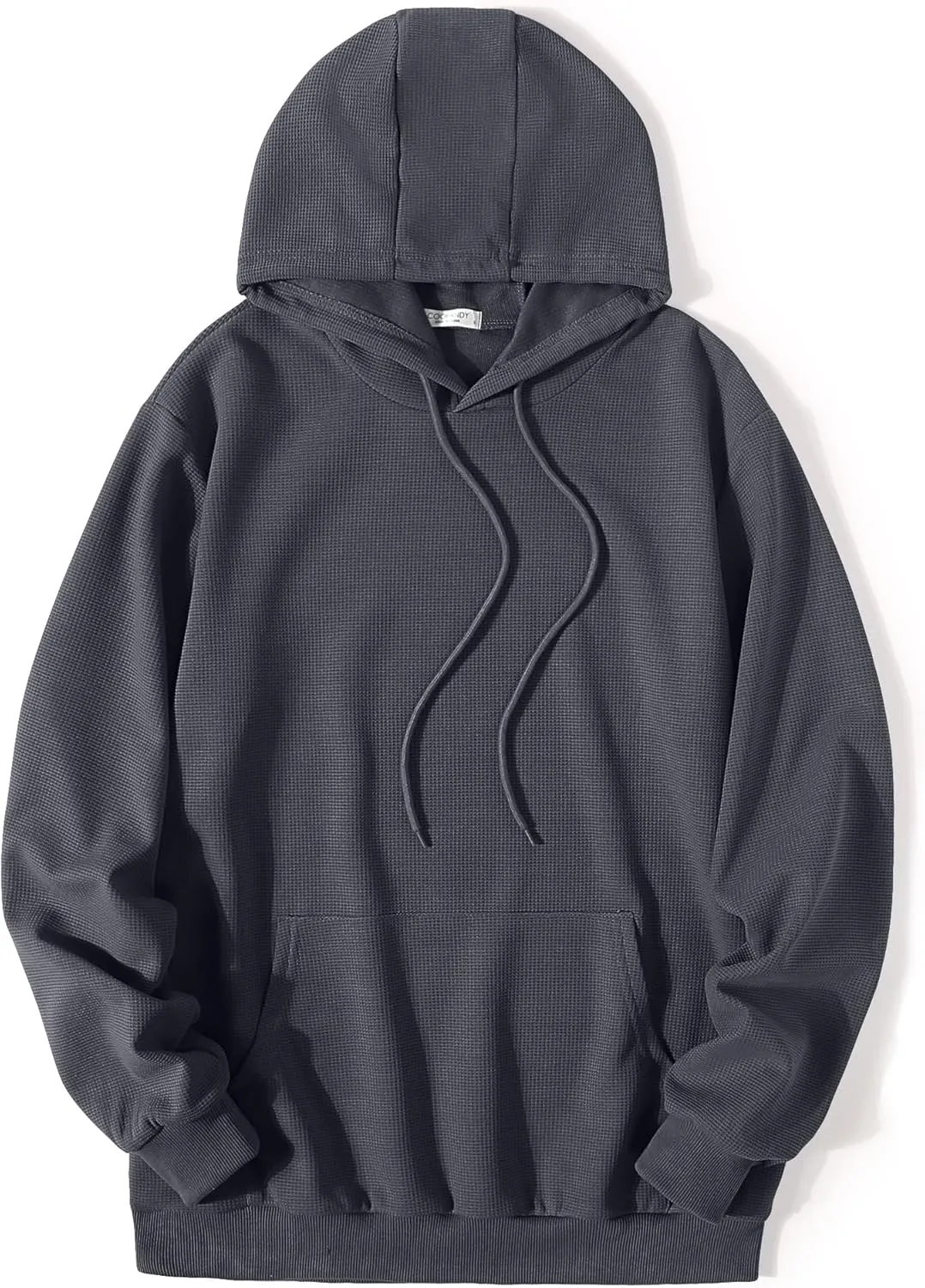COOFANDY Men's Hooded Sweatshirts Long Sleeve Casual Pullover Hoodie Waffle Knit Sweatshirt with Pocket