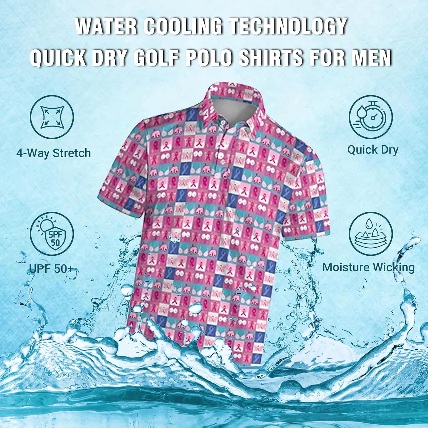 Funny Mens Golf Polo Shirts,Moisture Wicking Golf Shirts for Men Collared Short Sleeve Polo Shirts Golf Gifts