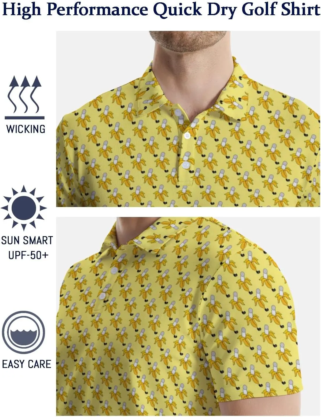 Funny Polo Shirts for Men Short Sleeve Performance Moisture Wicking Golf Shirts Casual Crazy Patriotic Print Mens Polo Shirt