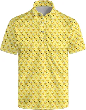 Funny Polo Shirts for Men Short Sleeve Performance Moisture Wicking Golf Shirts Casual Crazy Patriotic Print Mens Polo Shirt