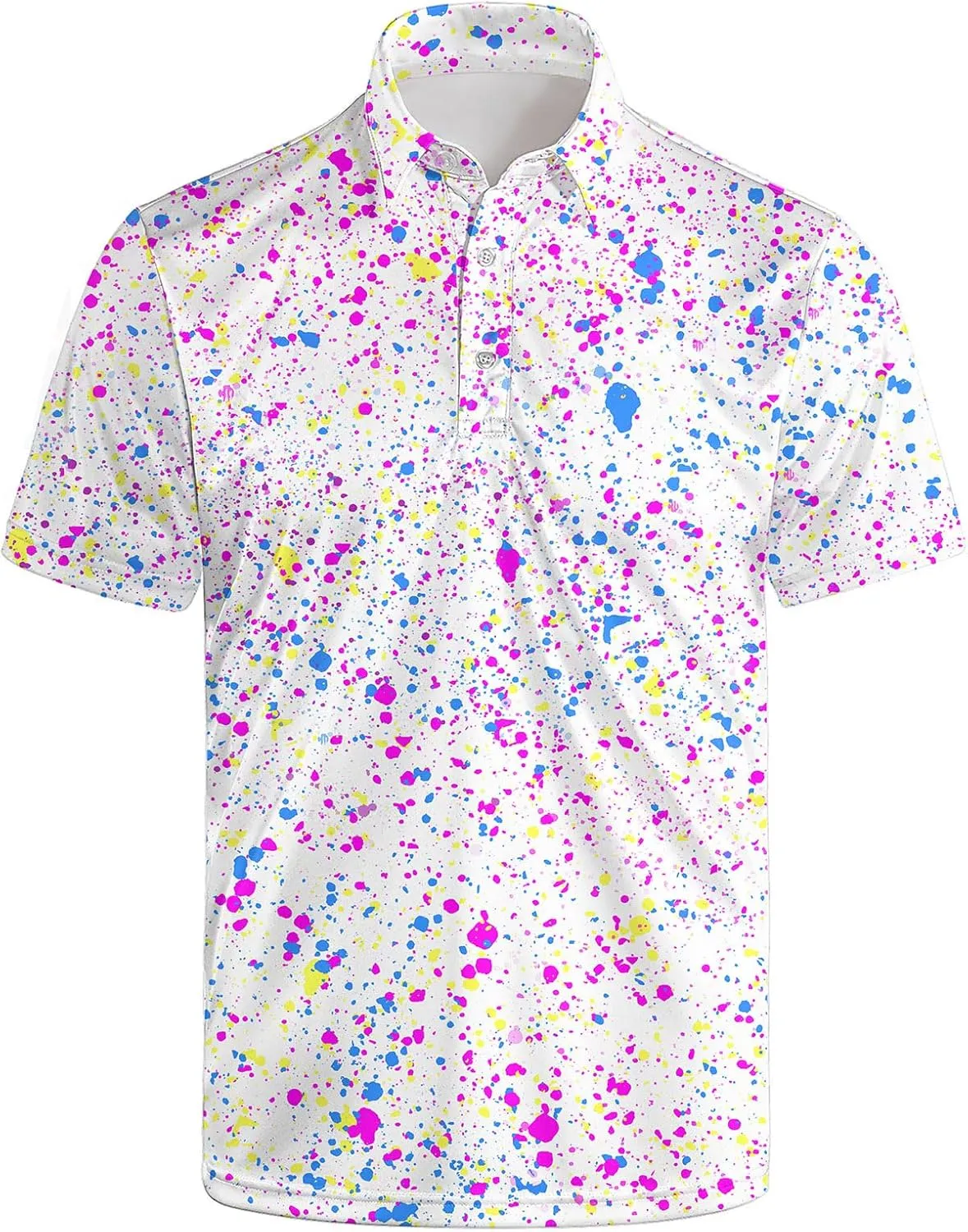 Funny Polo Shirts for Men Short Sleeve Performance Moisture Wicking Golf Shirts Casual Crazy Patriotic Print Mens Polo Shirt