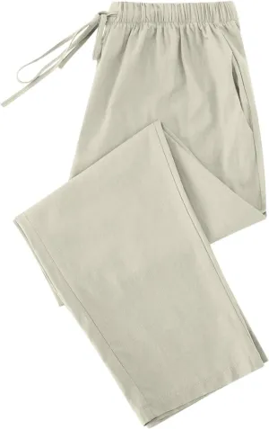 FZYLQY Women's Cotton Linen Drawstring Pants with Pockets Straight Leg Relaxed Fit Trousers for Work Travel or Lounge Slacks