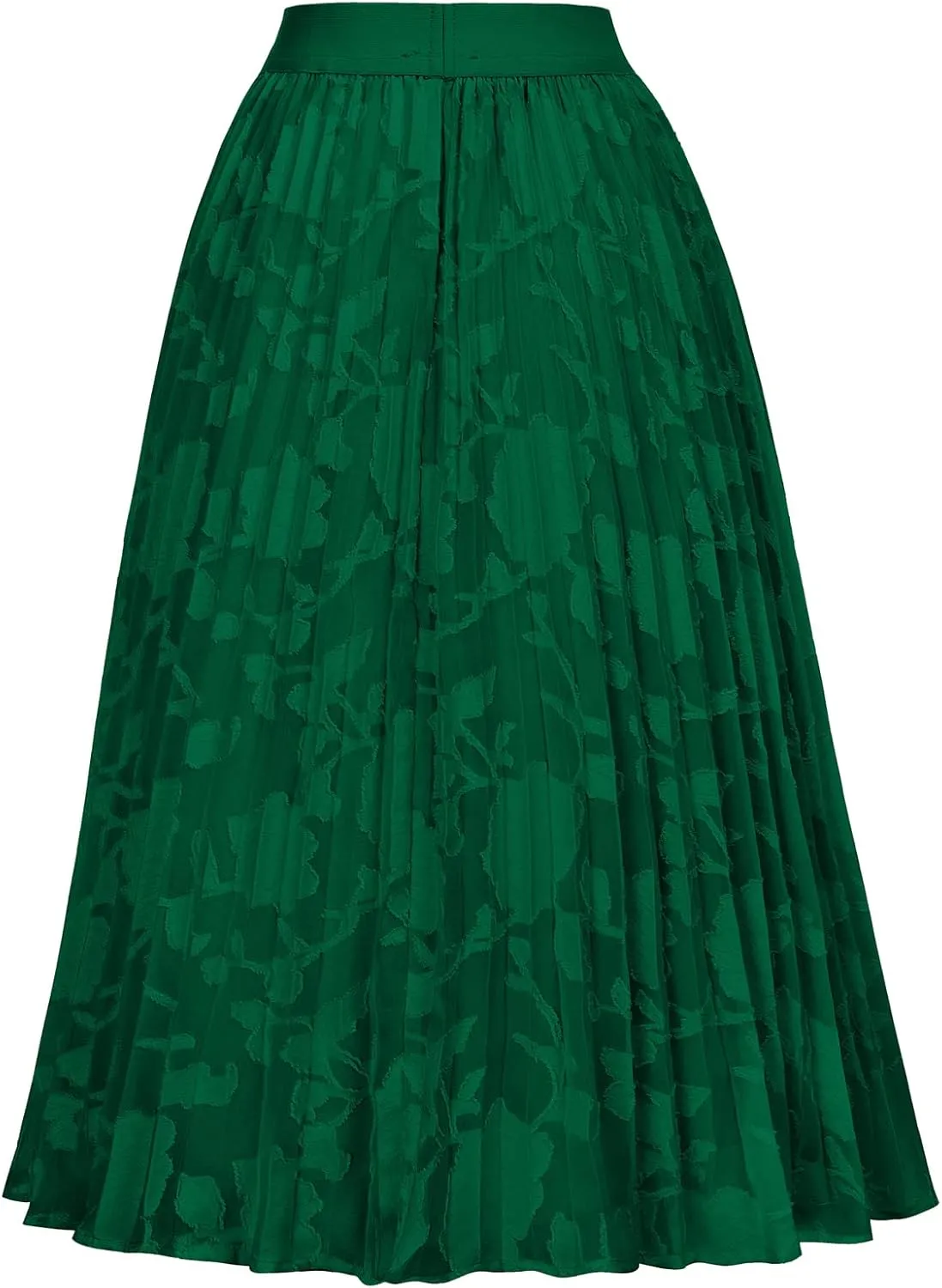 GRACE KARIN Women High Elastic Waist Pleated Chiffon Skirt Midi Swing A-line Skirts