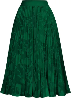 GRACE KARIN Women High Elastic Waist Pleated Chiffon Skirt Midi Swing A-line Skirts