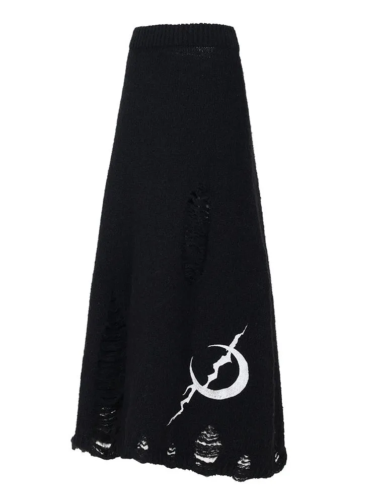 Hole Knitted Wool Mopping Skirt【s0000000280】