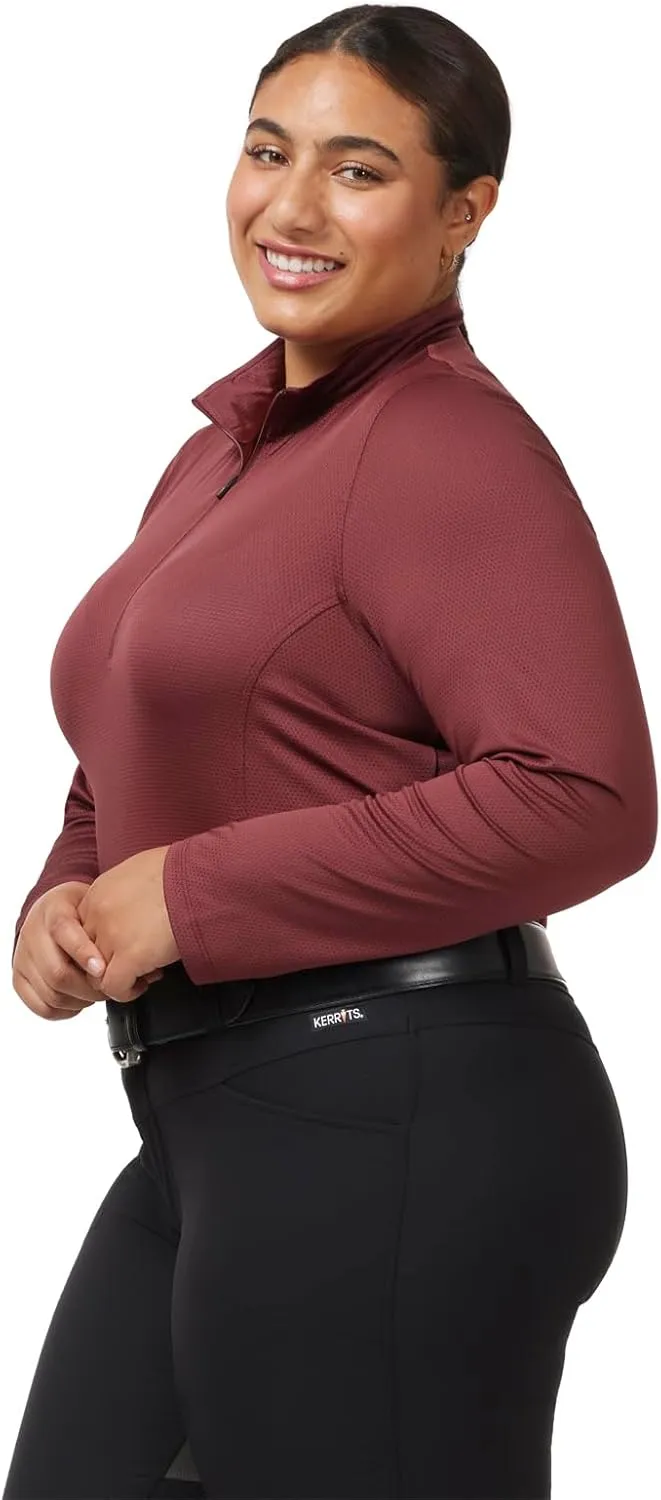 Kerrits Women's Ice Fil Lite Long Sleeve Shirt  Cooling Sun Protection Shirt for Horse Riding, Golf, Hiking