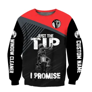 Premium Personalized Name Printed Window Cleaner Shirts Just The Tip Christmas Shirt