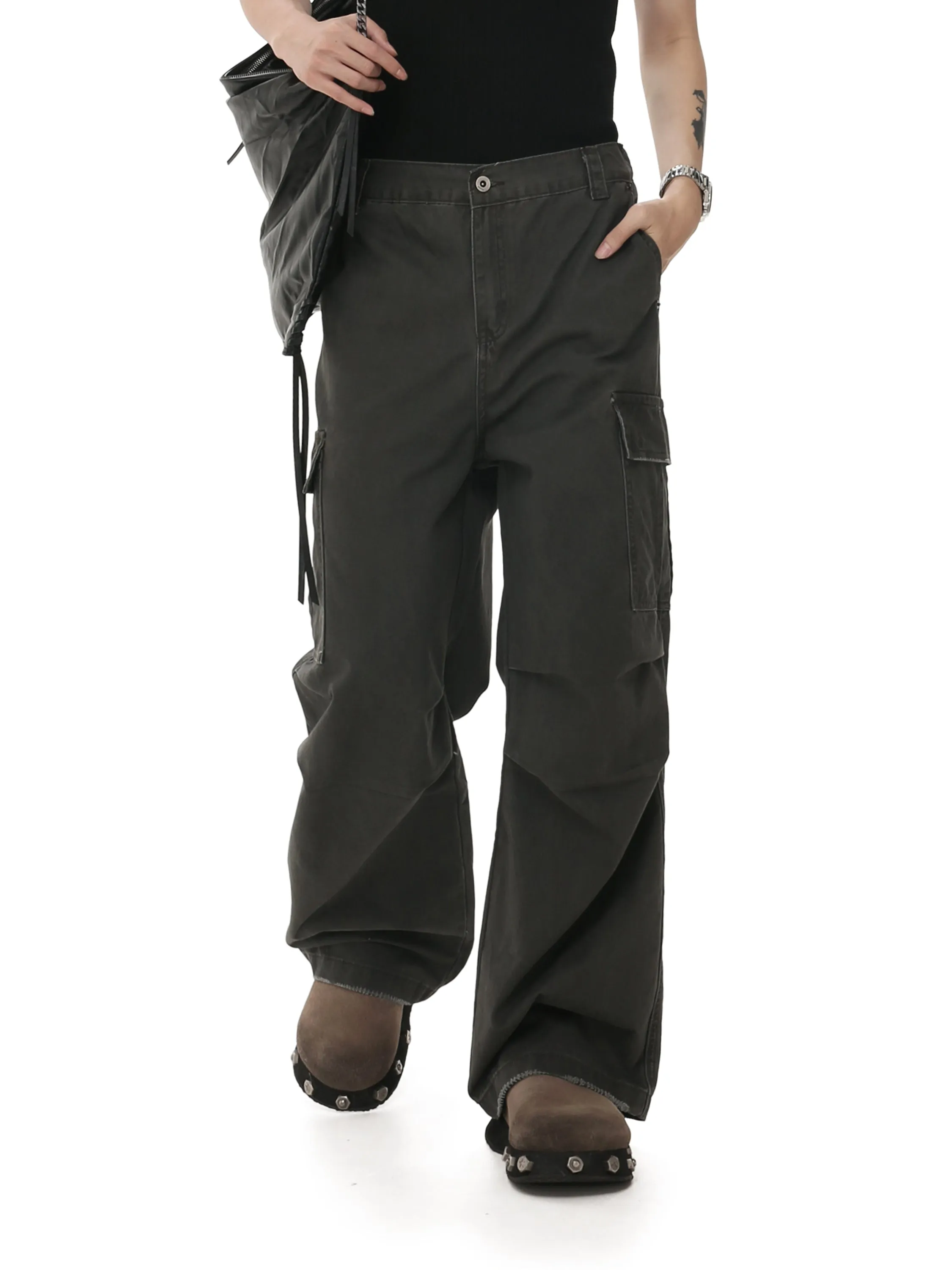 Retro Cotton Wide Leg Pants