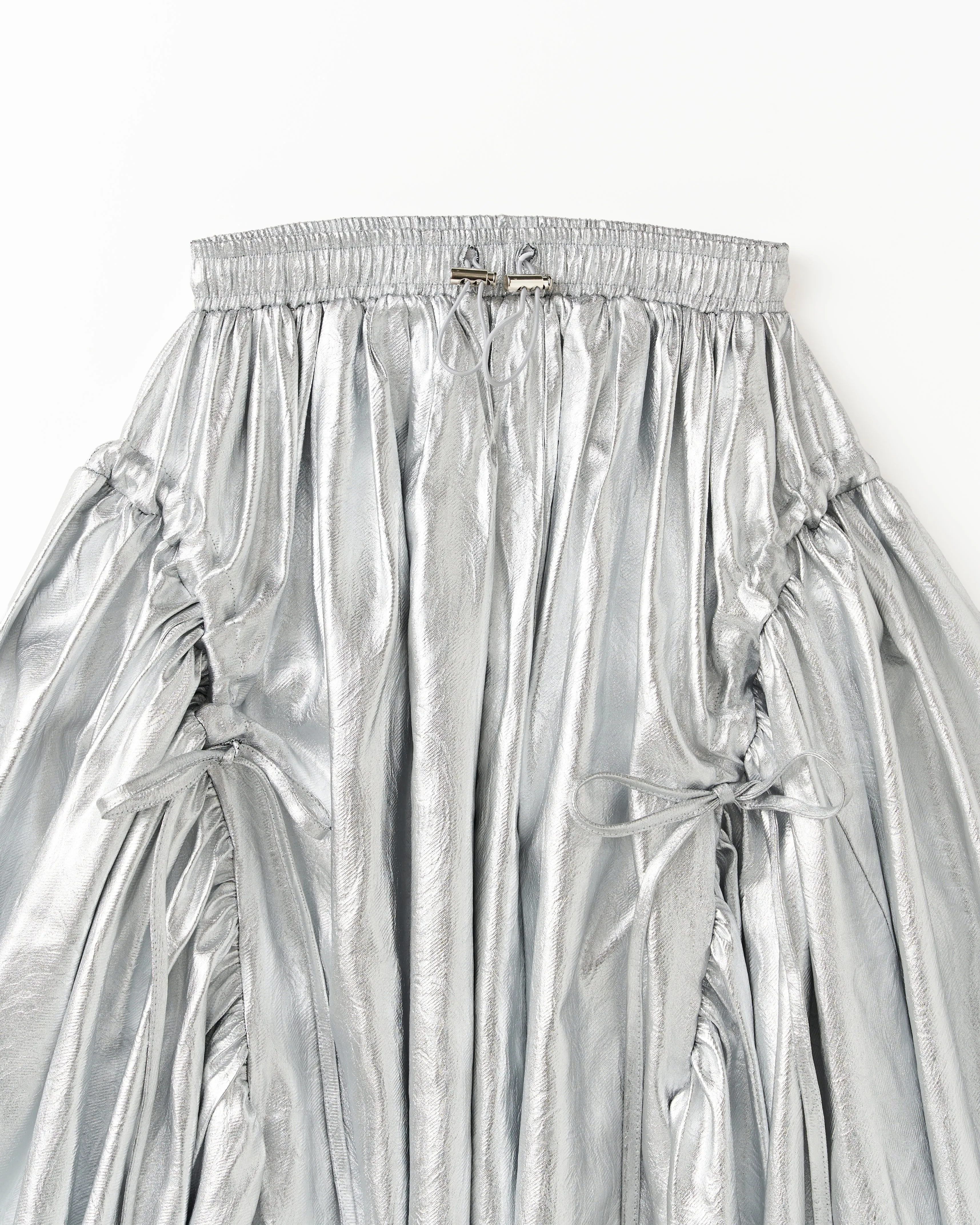 SILVER GATHER RIBBON SKIRT