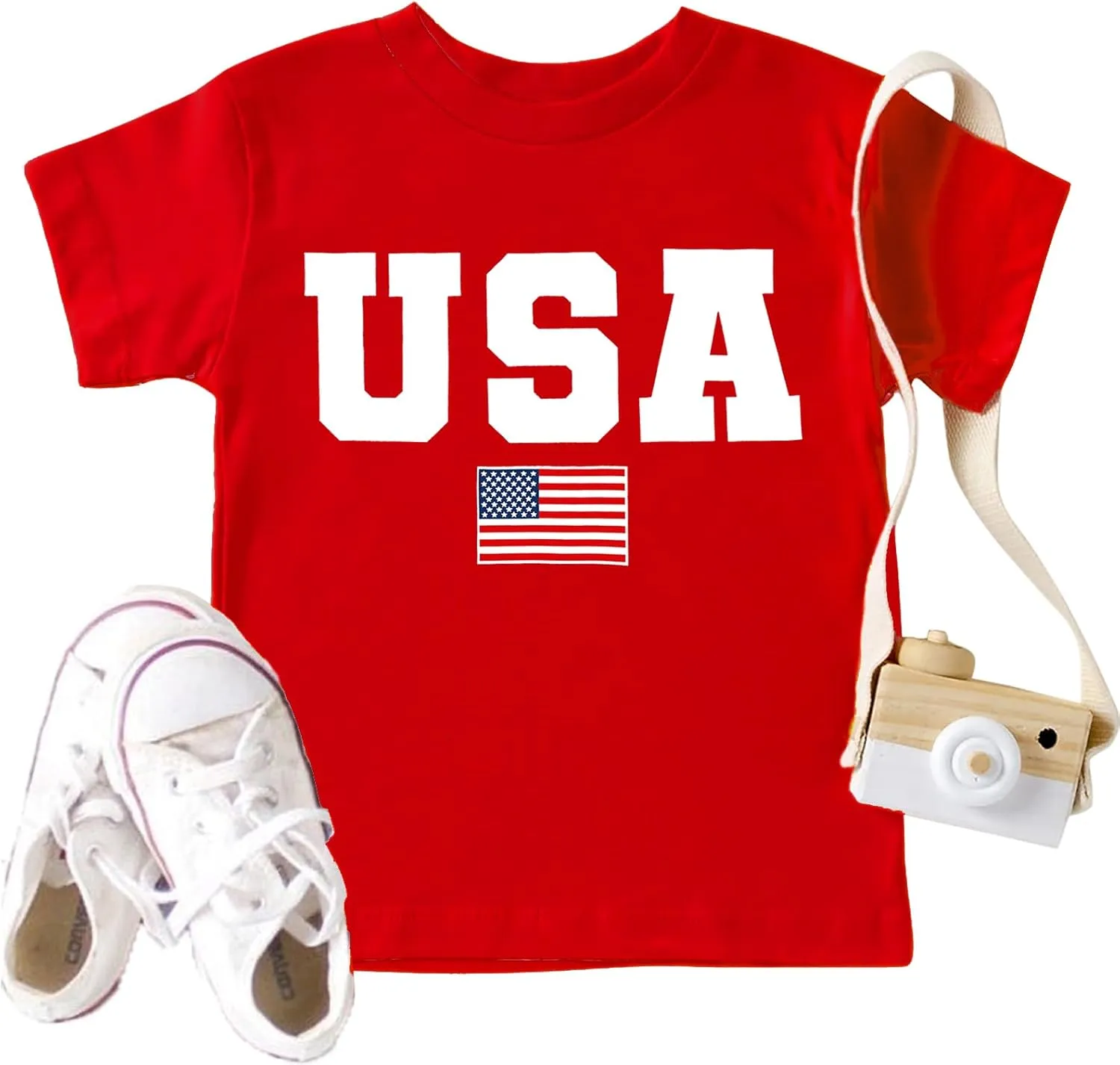 USA Shirt Toddler Boys Girls American Flag Tshirt 4th of July Shirt Kids Patriotic Tee Tops