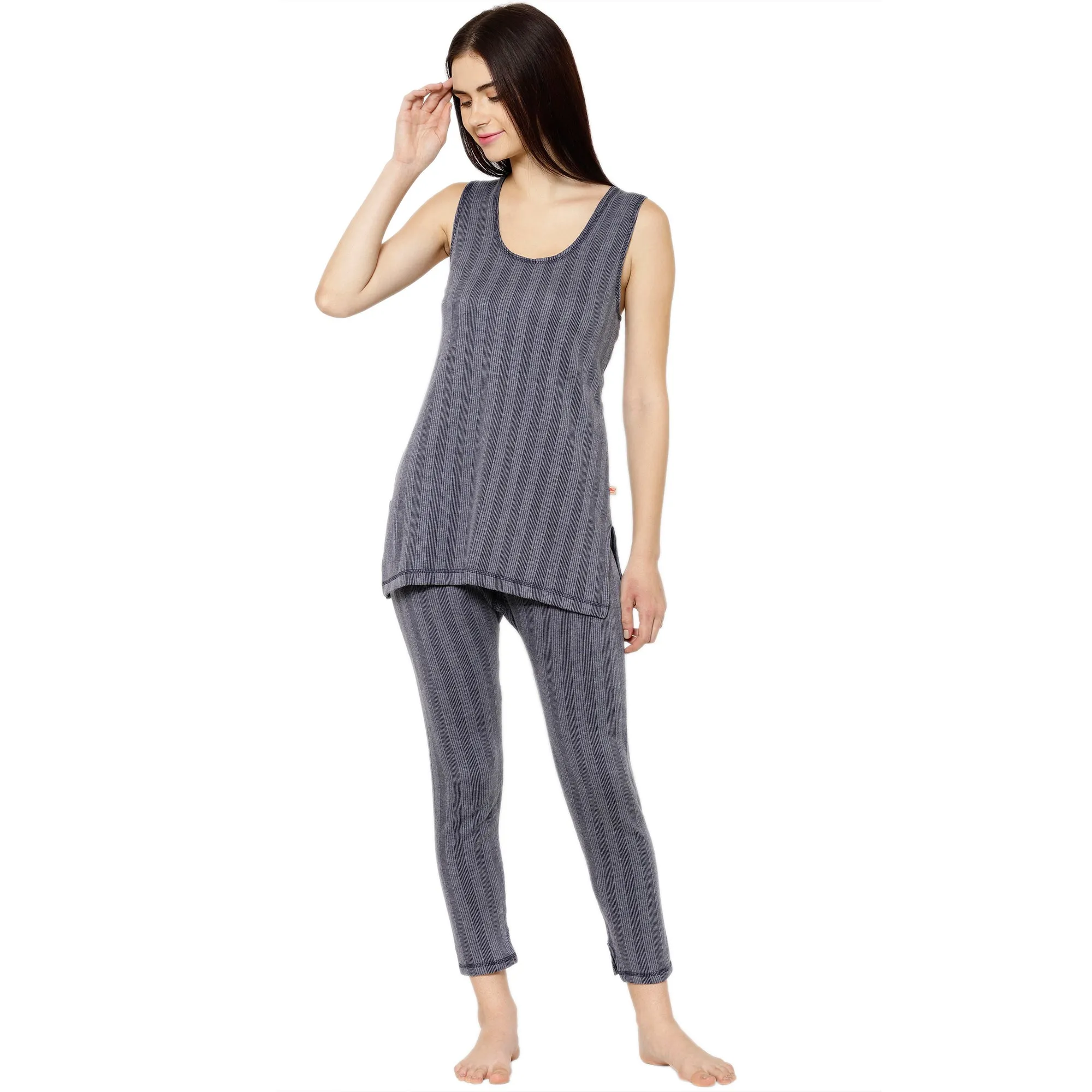 Vimal Jonney Blue Top - Bottom Set Thermal For Women's