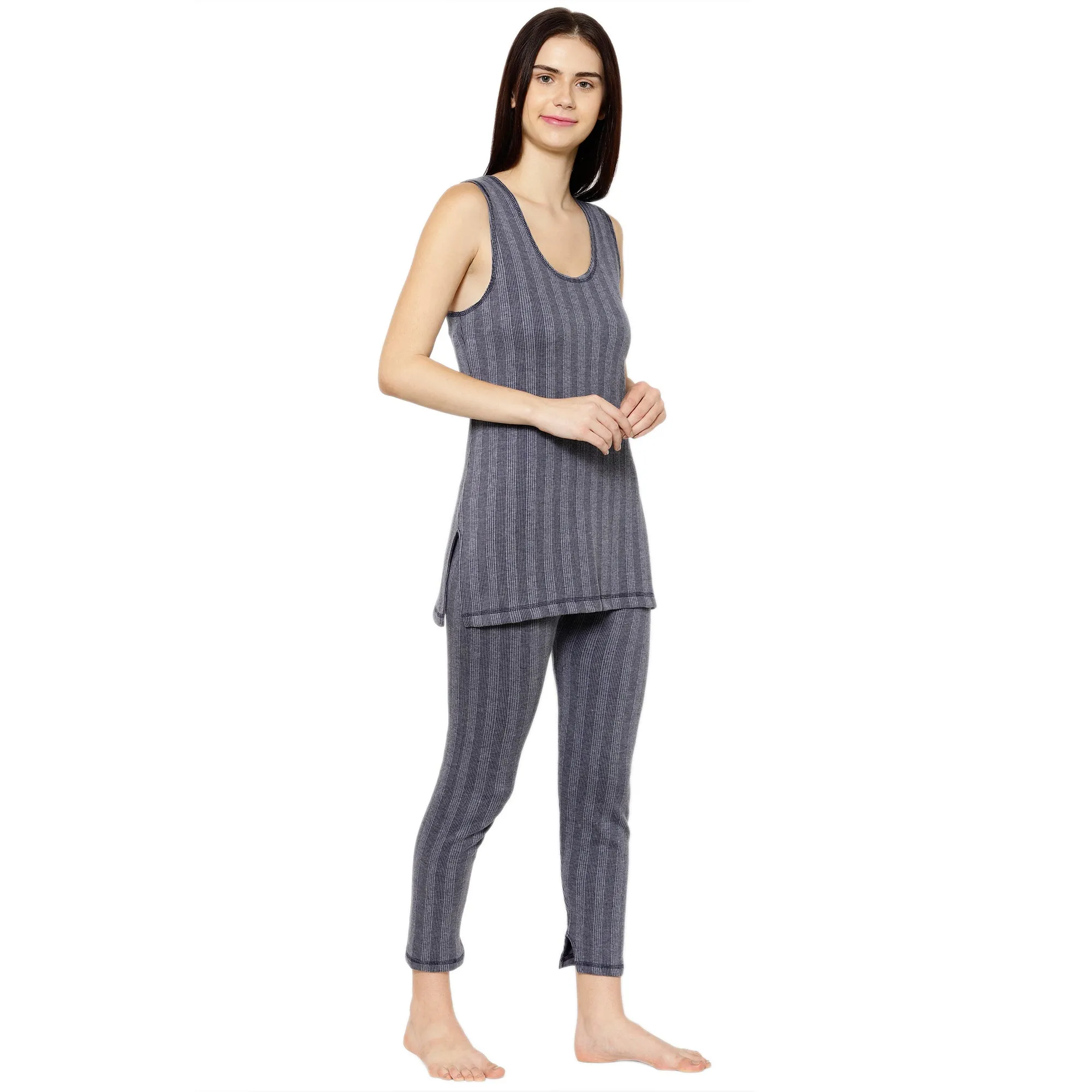 Vimal Jonney Blue Top - Bottom Set Thermal For Women's