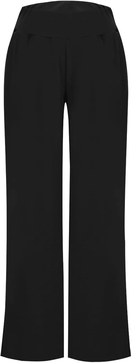 Women Loose Fit Pants Pants for Women High Cut Flare Wide Leg Basic Long Bootcut Leg Fall Summer Pants 2024