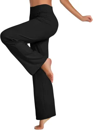 Women Loose Fit Pants Pants for Women High Cut Flare Wide Leg Basic Long Bootcut Leg Fall Summer Pants 2024
