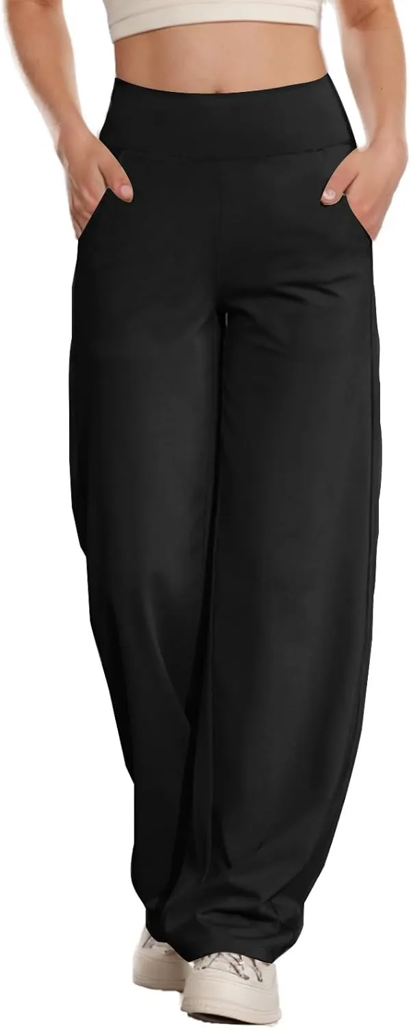 Women Loose Fit Pants Pants for Women High Cut Flare Wide Leg Basic Long Bootcut Leg Fall Summer Pants 2024