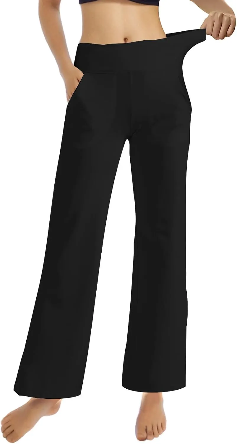 Women Loose Fit Pants Pants for Women High Cut Flare Wide Leg Basic Long Bootcut Leg Fall Summer Pants 2024