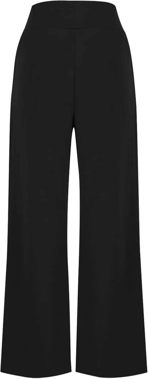 Women Loose Fit Pants Pants for Women High Cut Flare Wide Leg Basic Long Bootcut Leg Fall Summer Pants 2024