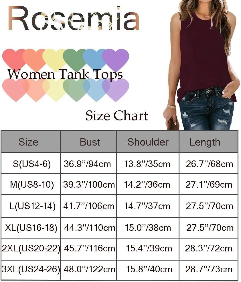 Women Summer Tops Sleeveless Tank Floral Casual Cute Loose Fit Cute T-Shirt Tunic