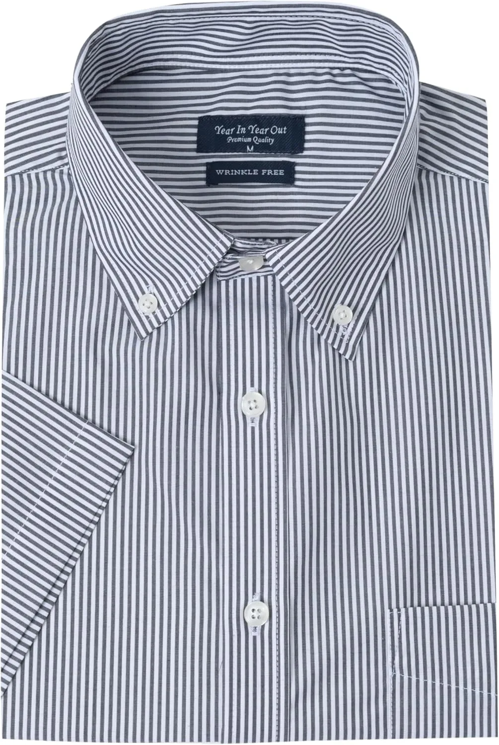 Year In Year Out Wrinkle Free Dress Shirts for Men Regular Fit Short Sleeve Button Down Shirts Business Casual Shirts