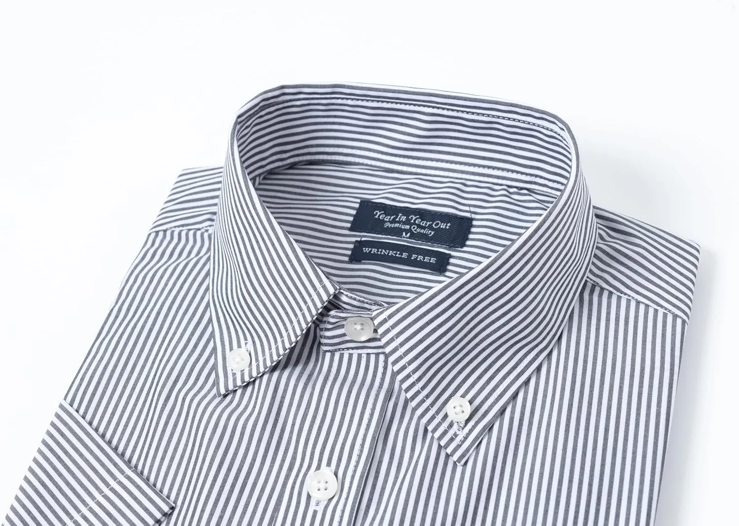 Year In Year Out Wrinkle Free Dress Shirts for Men Regular Fit Short Sleeve Button Down Shirts Business Casual Shirts